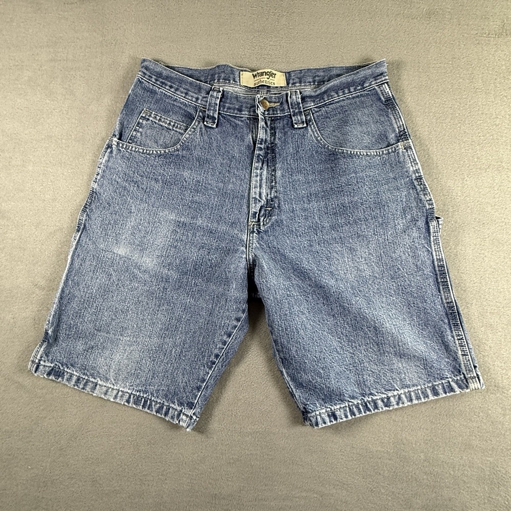 Wrangler Carpenter Jorts 33 Blue Jean‎ Shorts *hole In Back Pocket